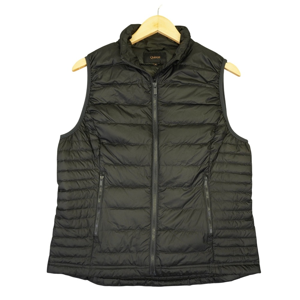 Quince Puffer Vest Women M Black Lightweight Packable Down Quilted Sleeveless